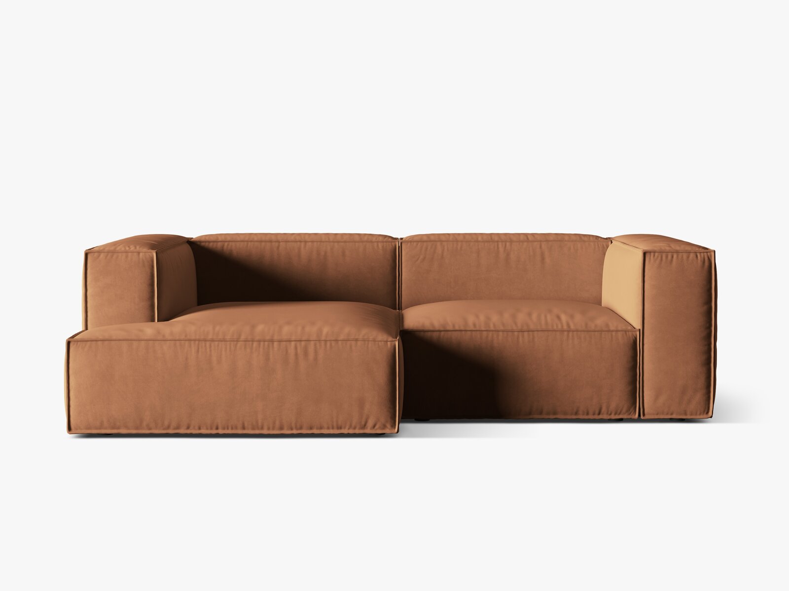 Micadoni Ecksofa Nuria 3-Sitzer Links Samt Honig