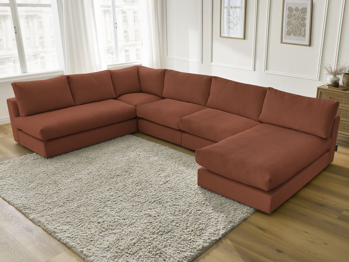 Bobochic Paris Ecksofa Cordsamt Orange