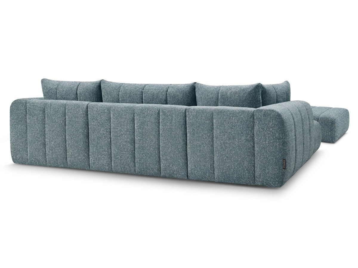 Bobochic Nesty Wohnlandschaft mit Pouf Melange-Stoff Blau Ecke rechts