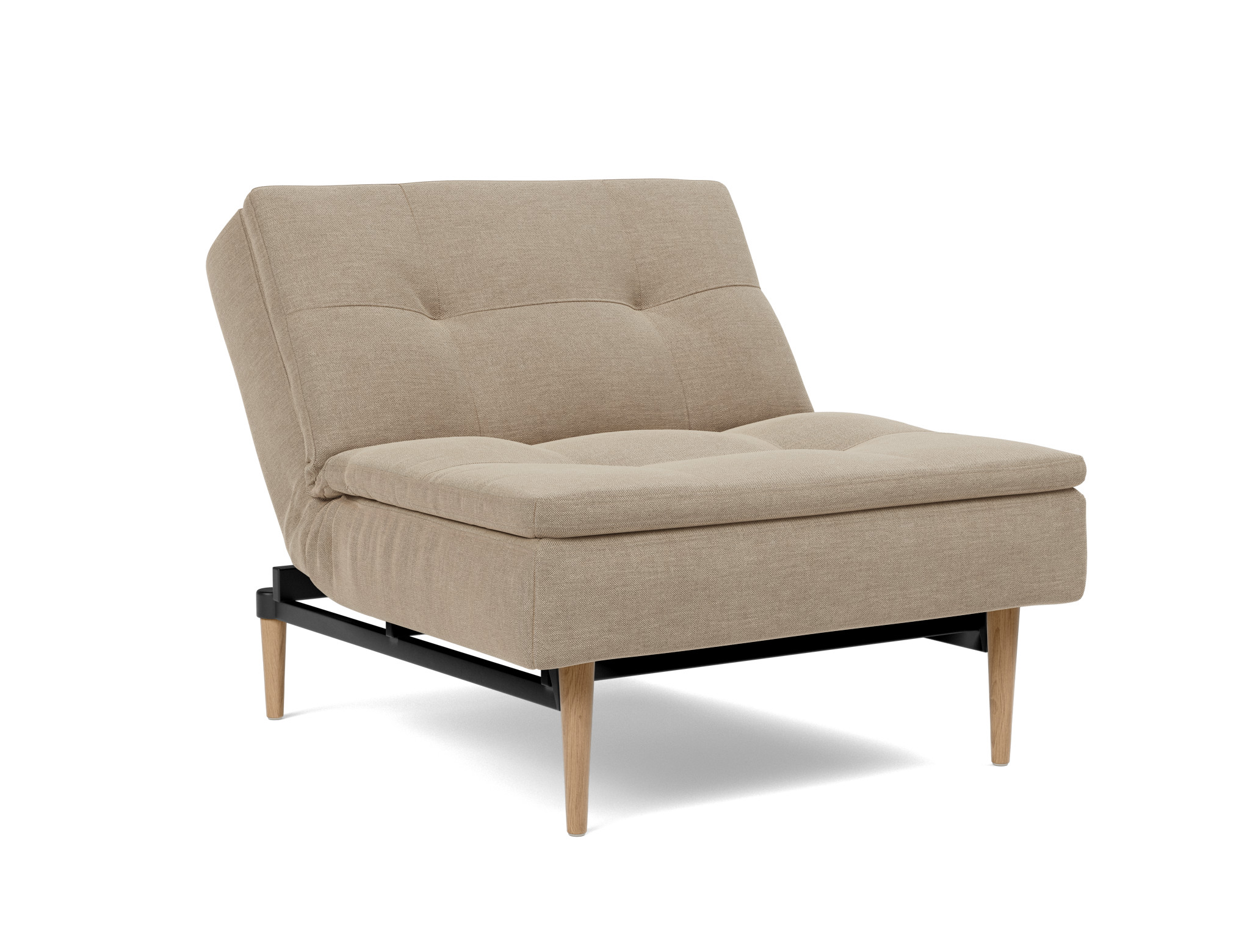 Sessel Dublexo Flachgewebe Phobos 587-Mocha Beine Styletto Eiche hell