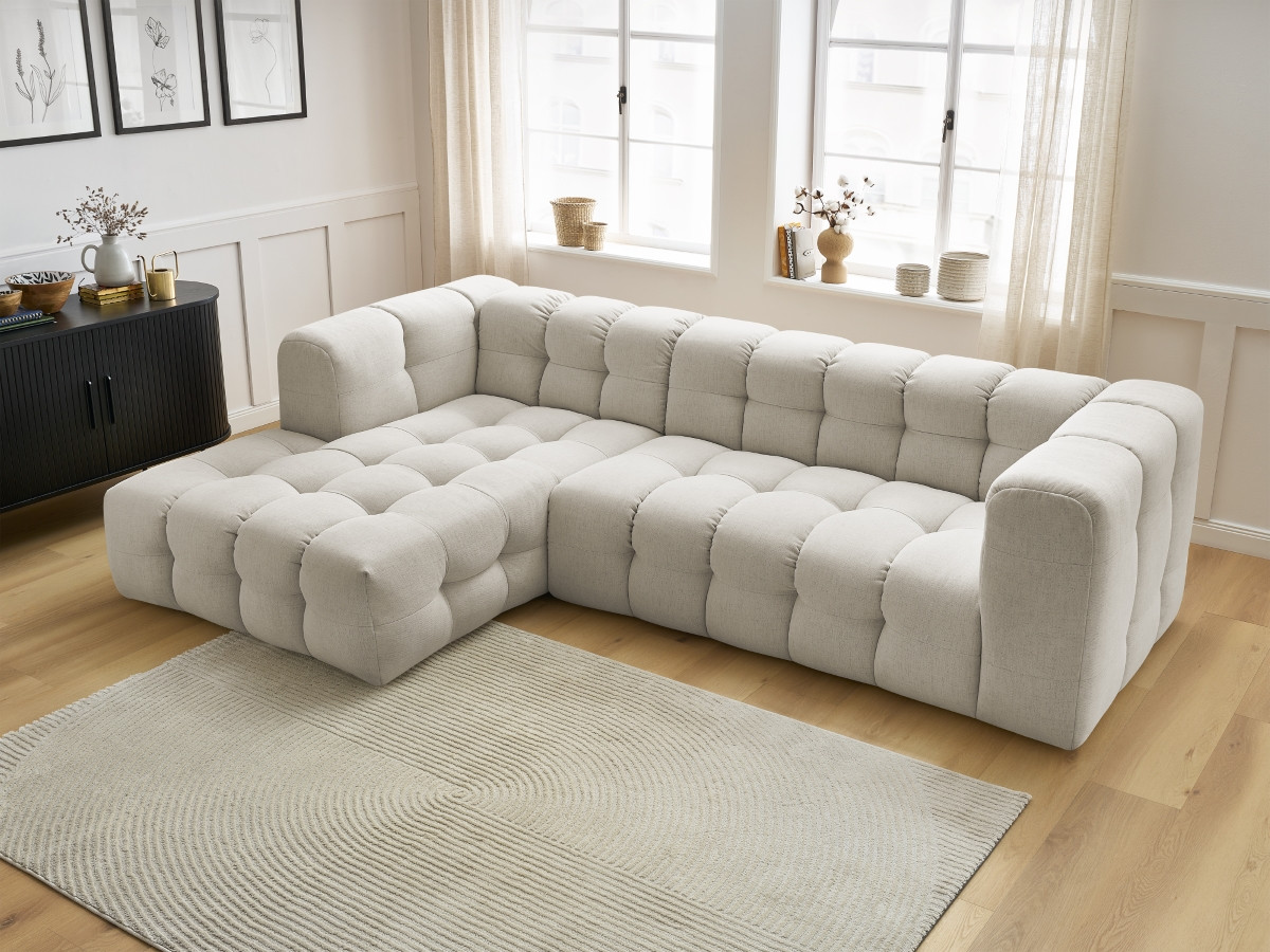 Bobochic Cloud Ecksofa 288 × 184 cm Stoff Beige Ecke links