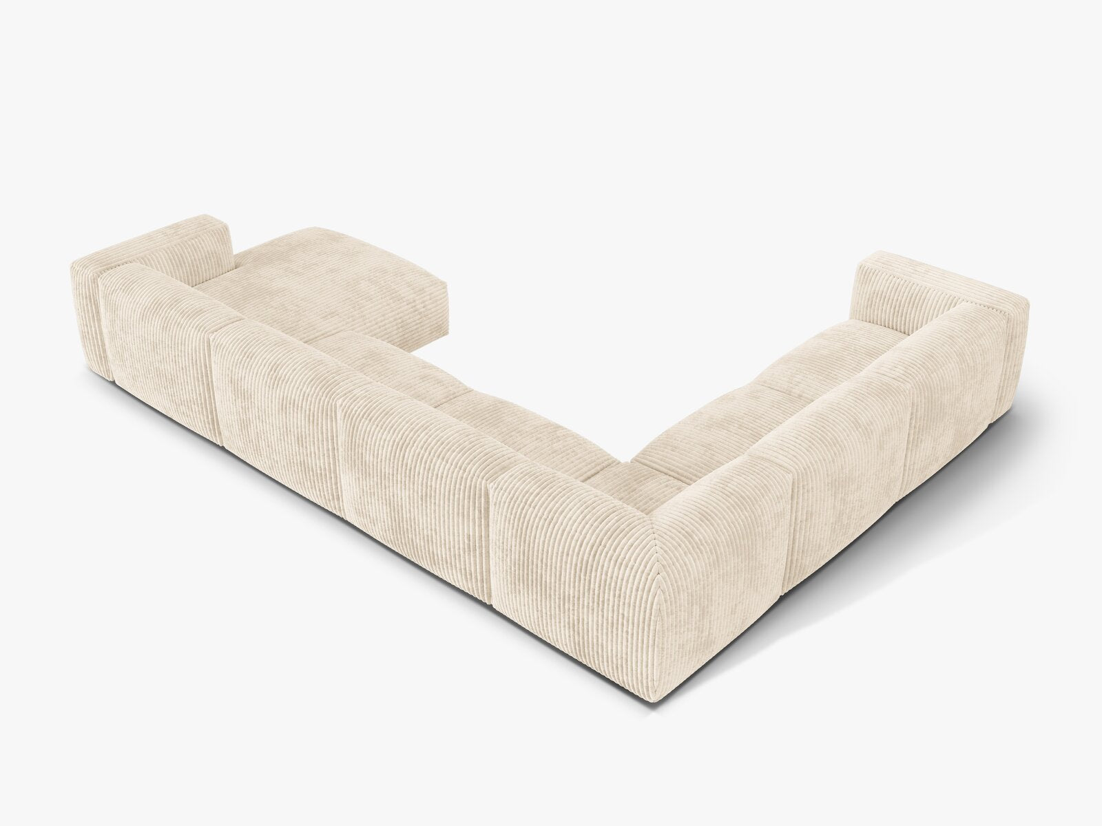 Micadoni modulares Ecksofa XL Martina 6-Sitzer Links Kord Tilia Helles Beige