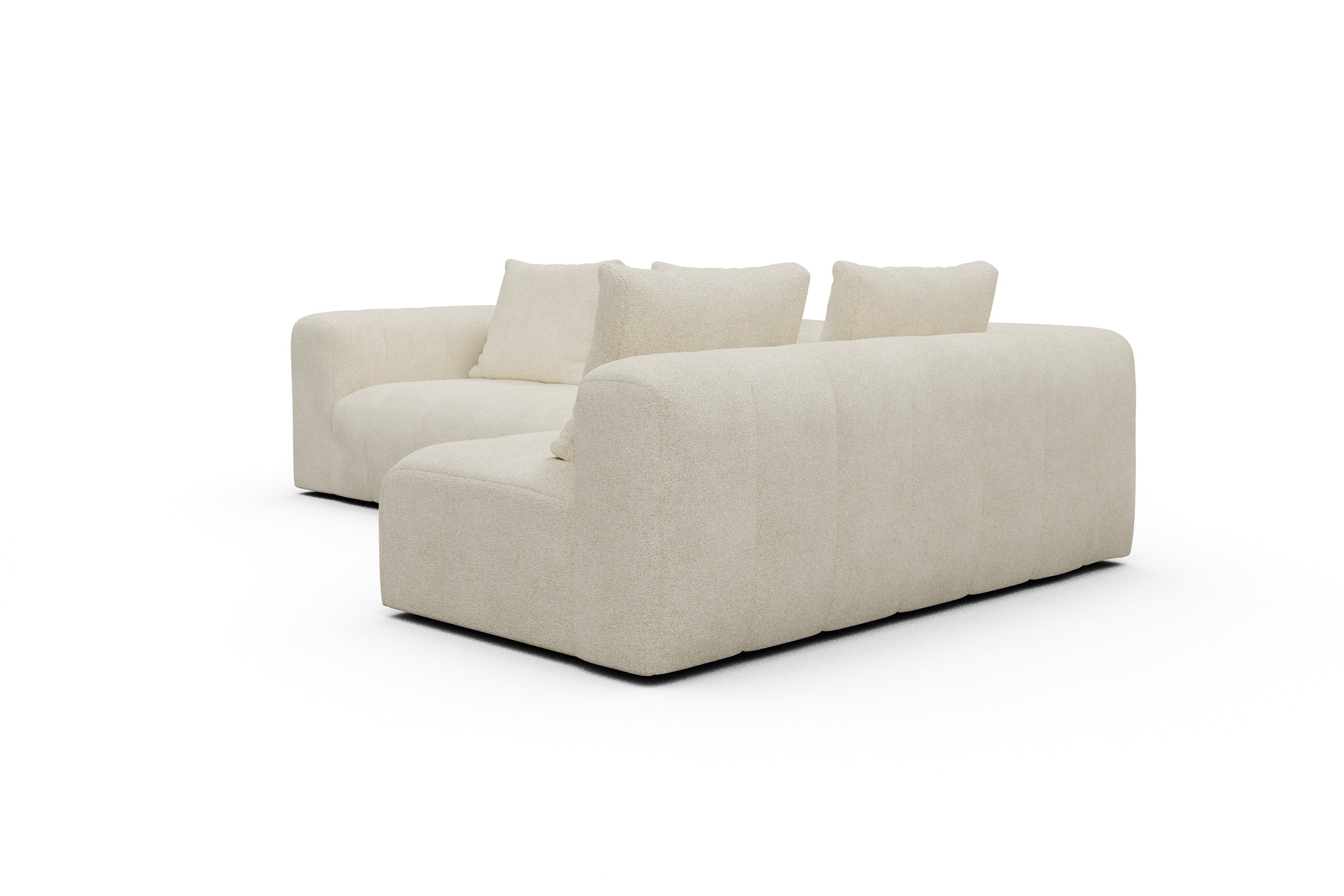 Ecksofa Hugo 2x 2,5-Sitzer Armlehne links Boucle-Off-White