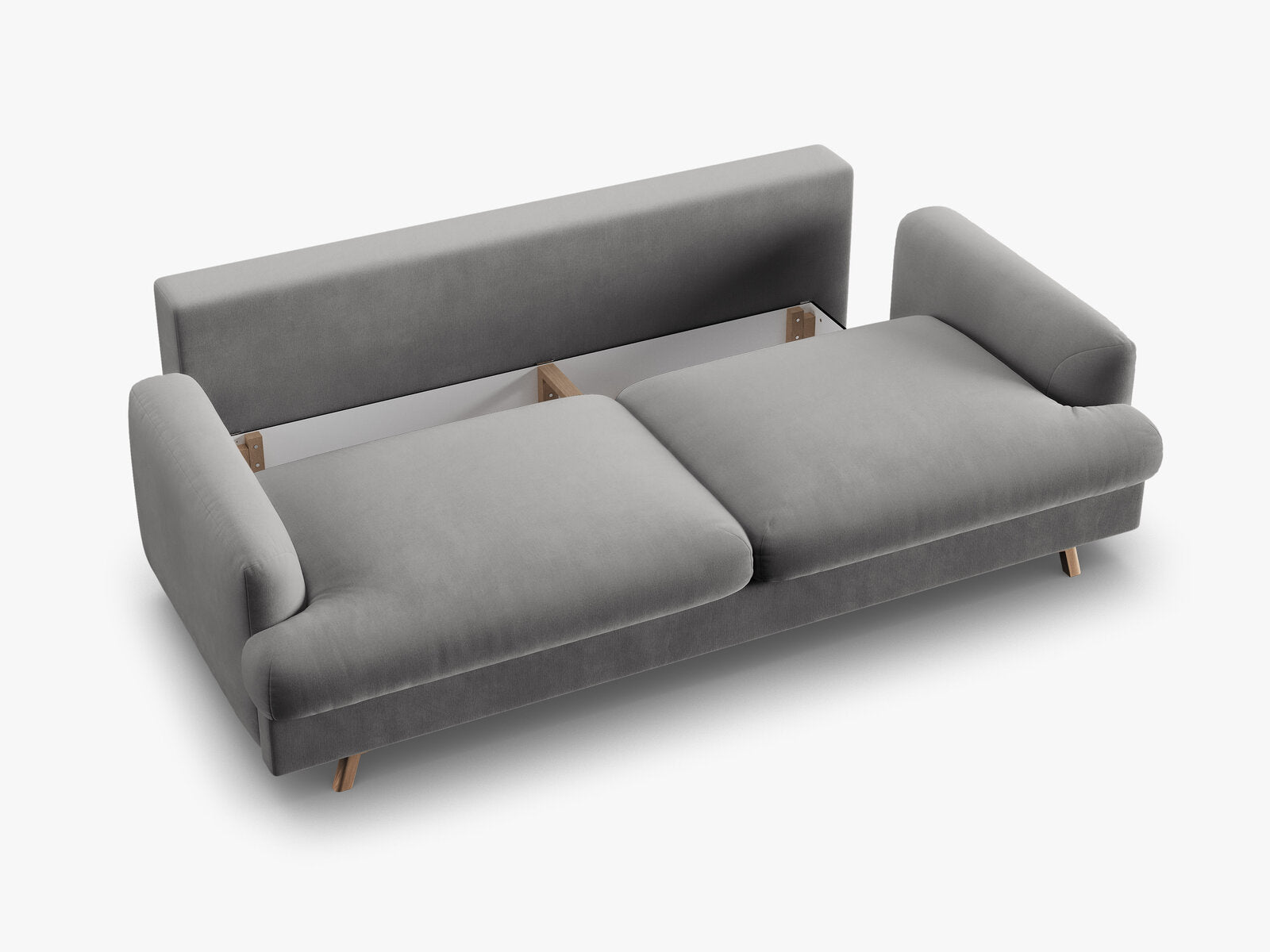 Micadoni Naomi Sofa Mit Bettfunktion Und Stauraum Samt Salvador Grau