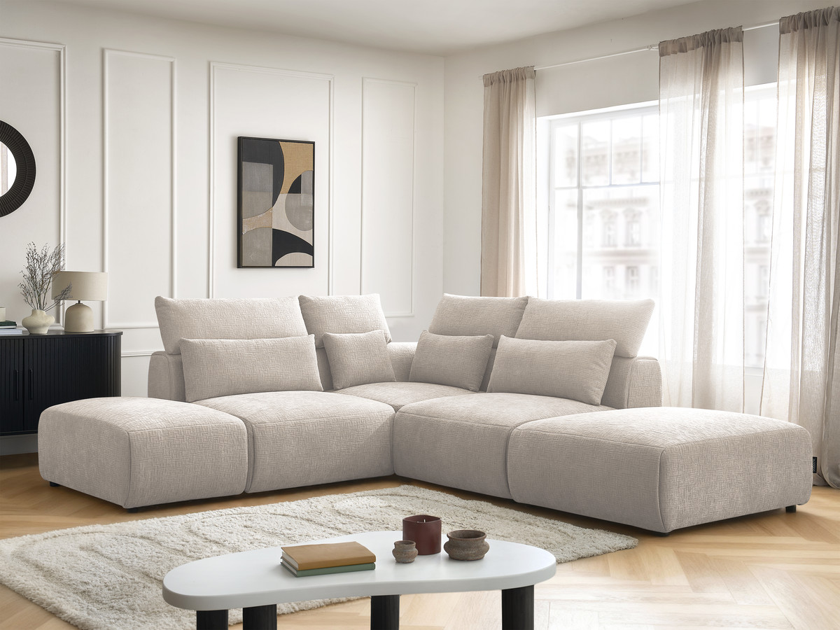 Bobochic Jana Ecksofa Strukturstoff Beige