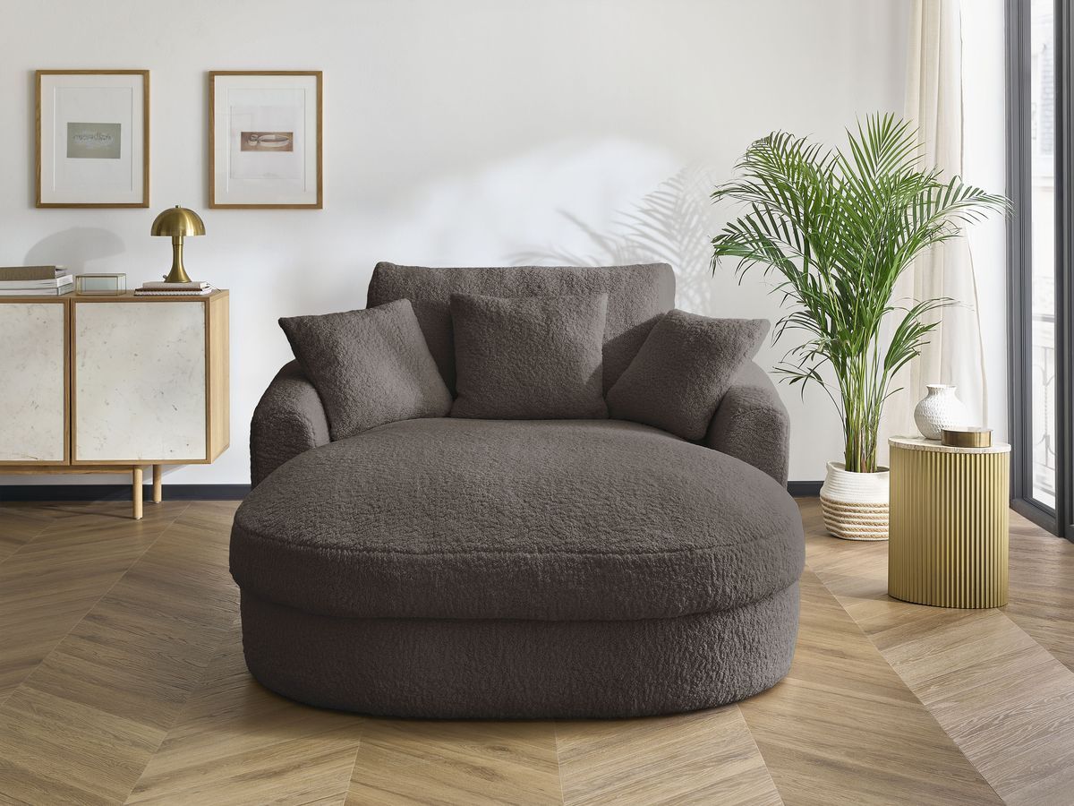 Bobochic Belem Méridienne-Modul Bouclé-Stoff Braun