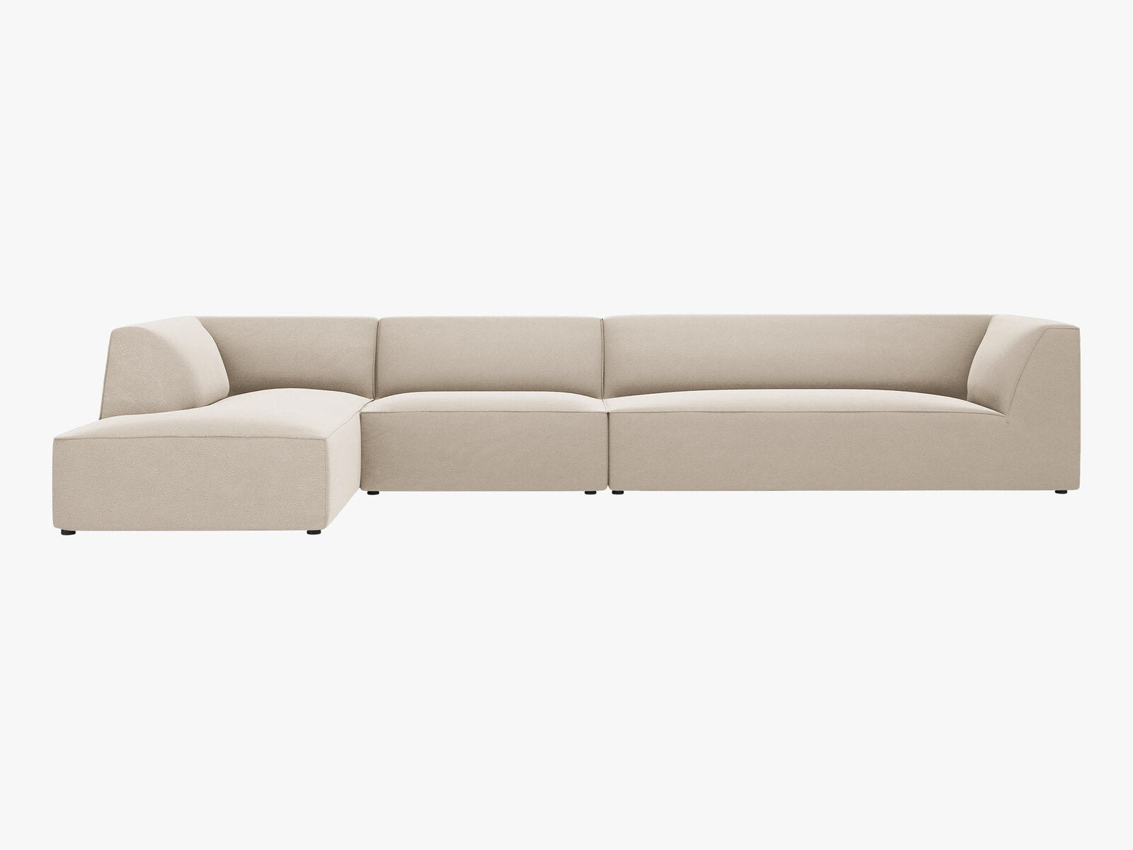 Micadoni Ecksofa Ruby 5-Sitzer Links Samt Salvador Beige