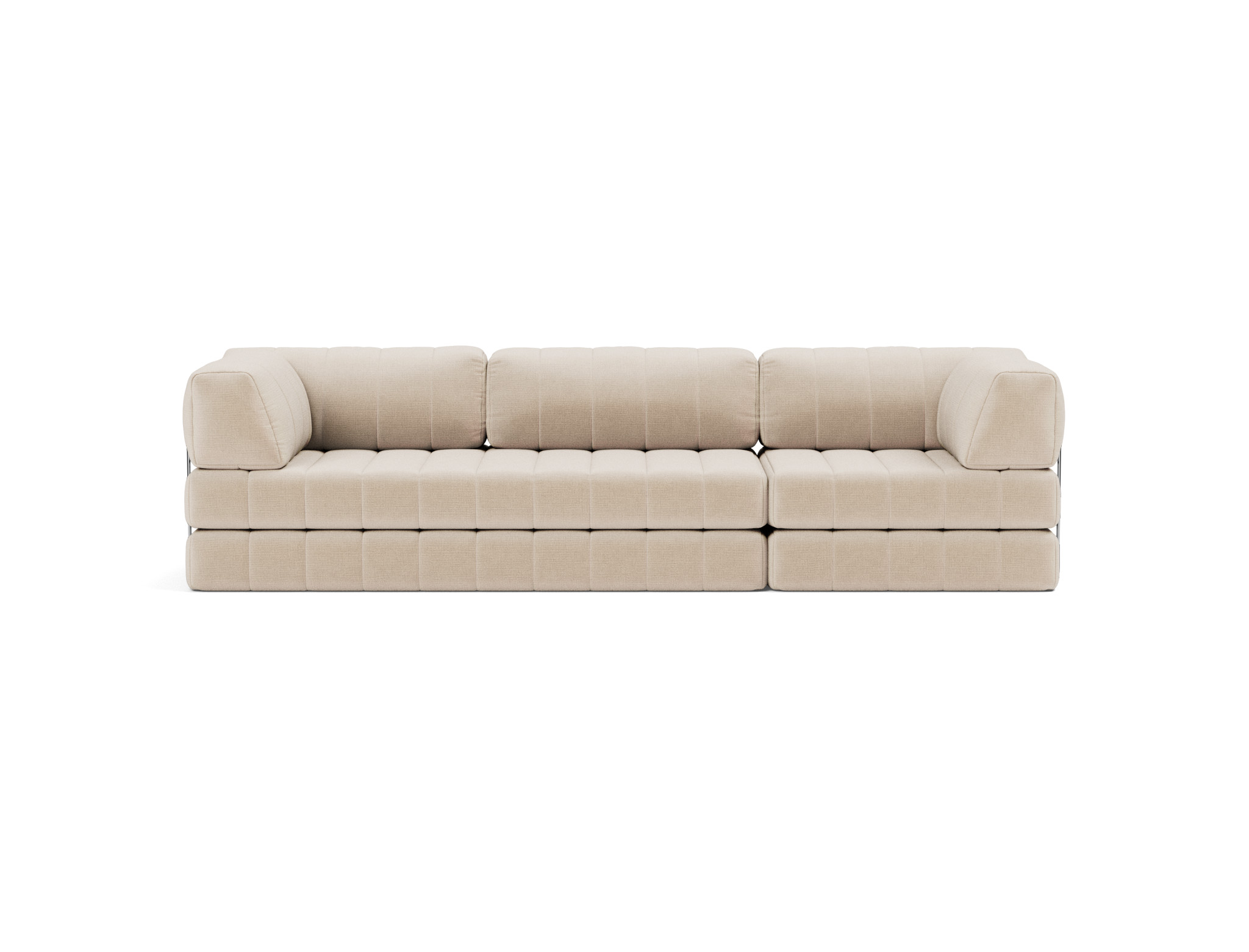 Schlafsofa CozyPad Grand mit Armlehnen Chenille Esina 410-Almond-Beige