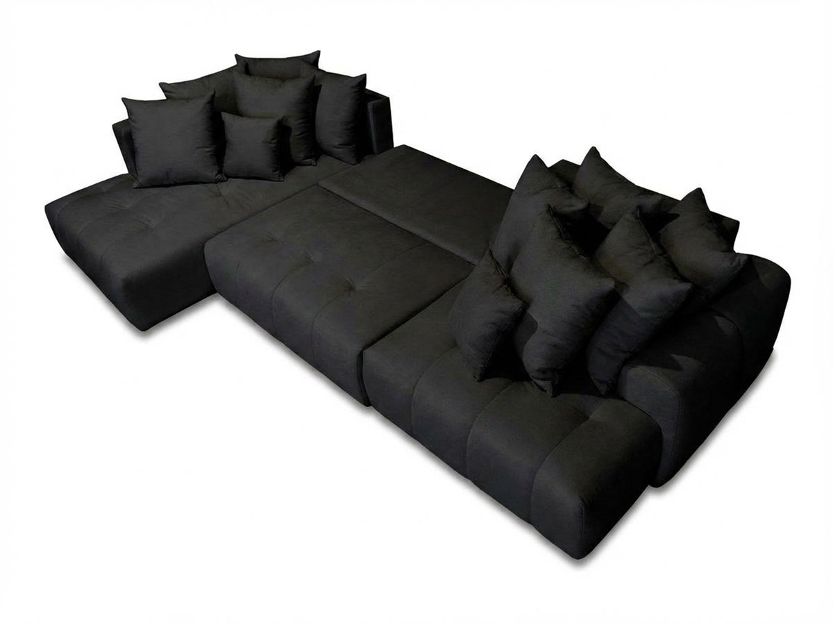 Bobochic Roxelane Wohnlandschaft Melange-Stoff Dunkelgrau Ecke rechts