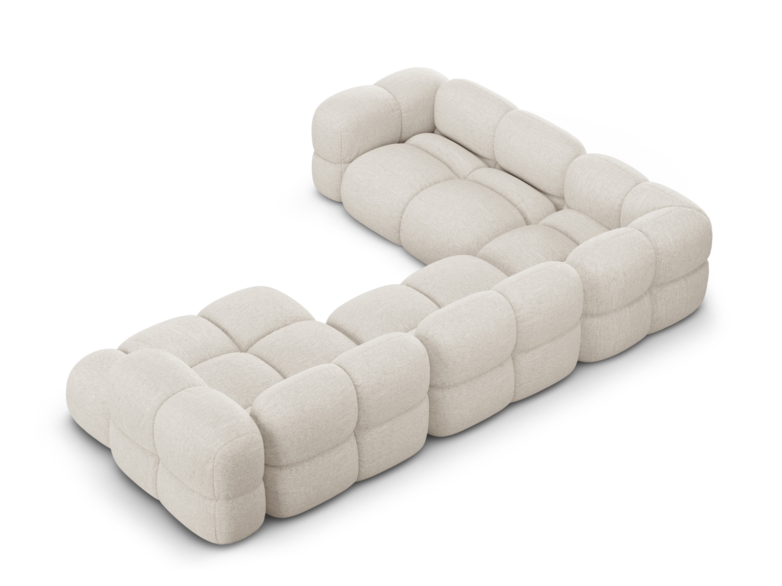 Cosmopolitan Design Panoramasofa Loretto 5-Sitzer Strukturierter Stoff Sorella Beige Links