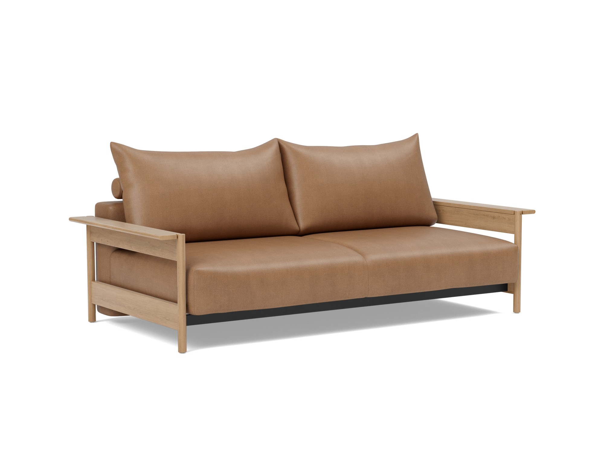 Schlafsofa Malloy Wood Lederoptik Faunal 551-Brown