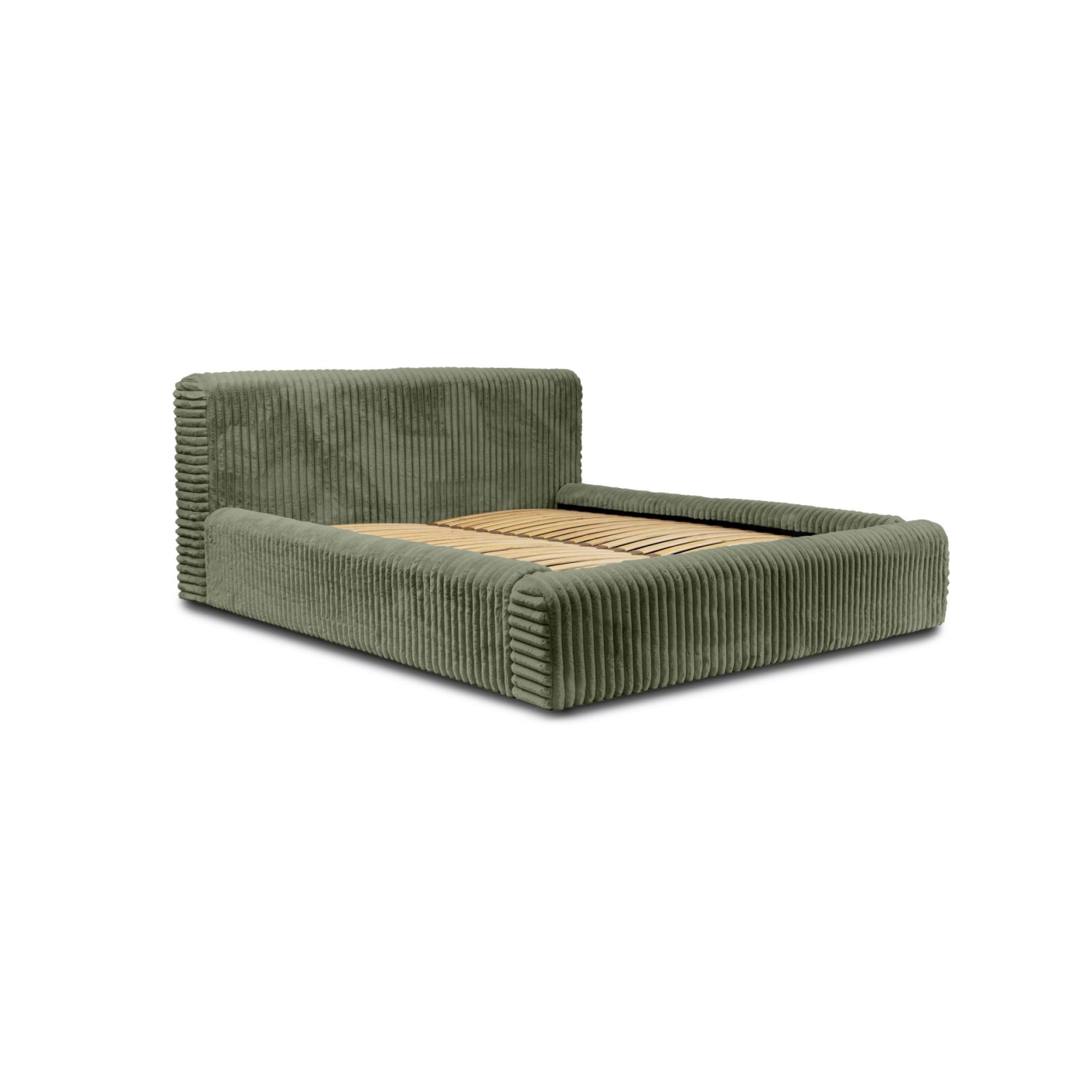 Polsterbett Miloa Softcord mit Fellstruktur 180x200 mit Holzrahmen Vito 77