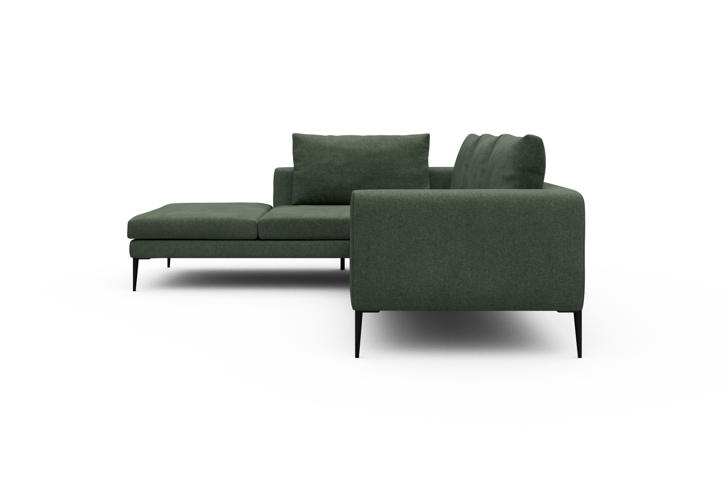 Ecksofa Paul Relax-Ecke links mit 2-Sitzer Casone-Forest-Green