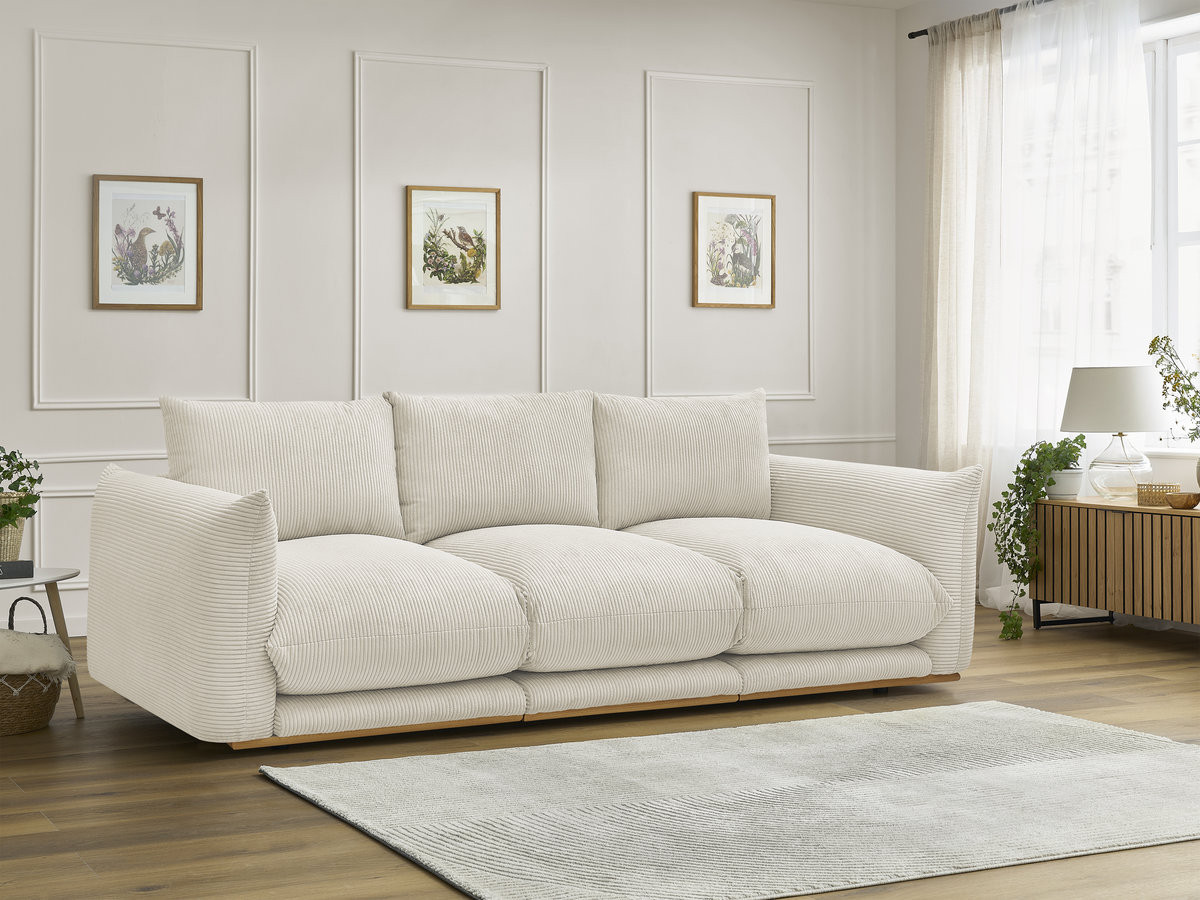 Bobochic Ernest Sofa 3-Sitzer 266 × 106 cm Cordsamt Beige