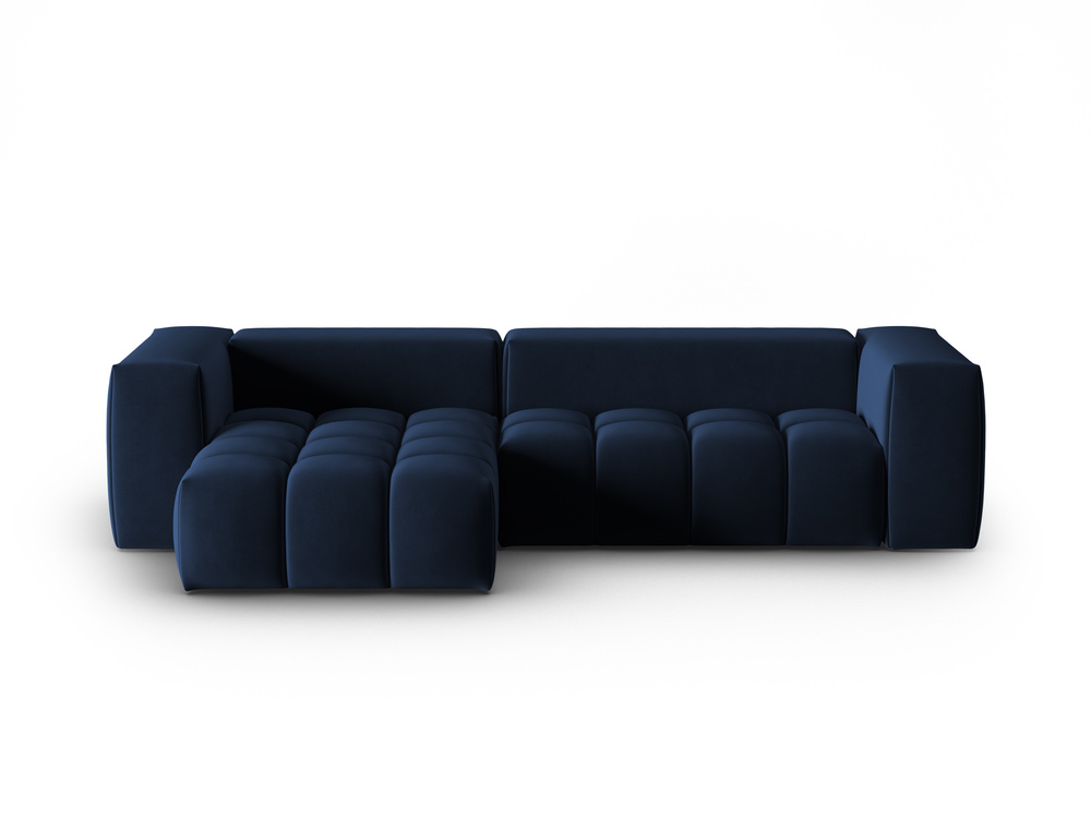 Cosmopolitan Design Ecksofa Verona 3-Sitzer Samt Casino Königsblau Links