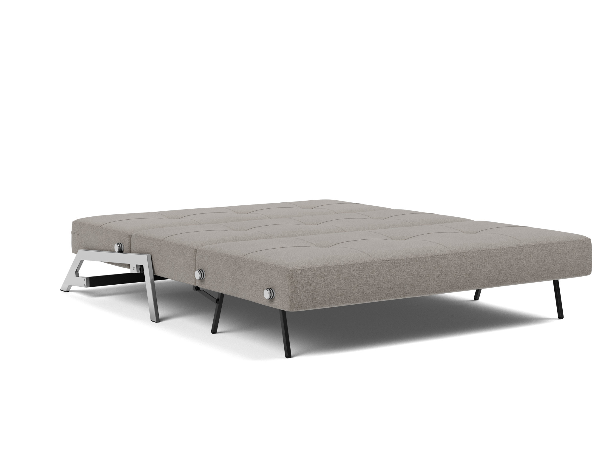 Schlafsofa Cubed 160 Flachgewebe Mixed Dance 521-Grey Beine Chrom