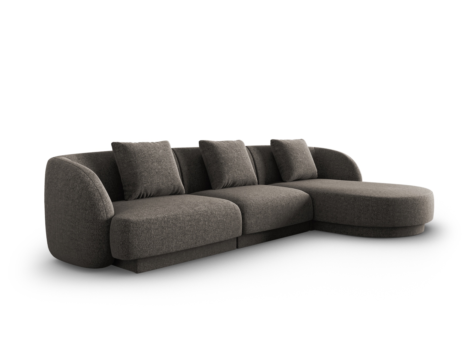 Cosmopolitan Design Ecksofa Tulum 4-Sitzer Chenille Eden Hellgrau Rechts