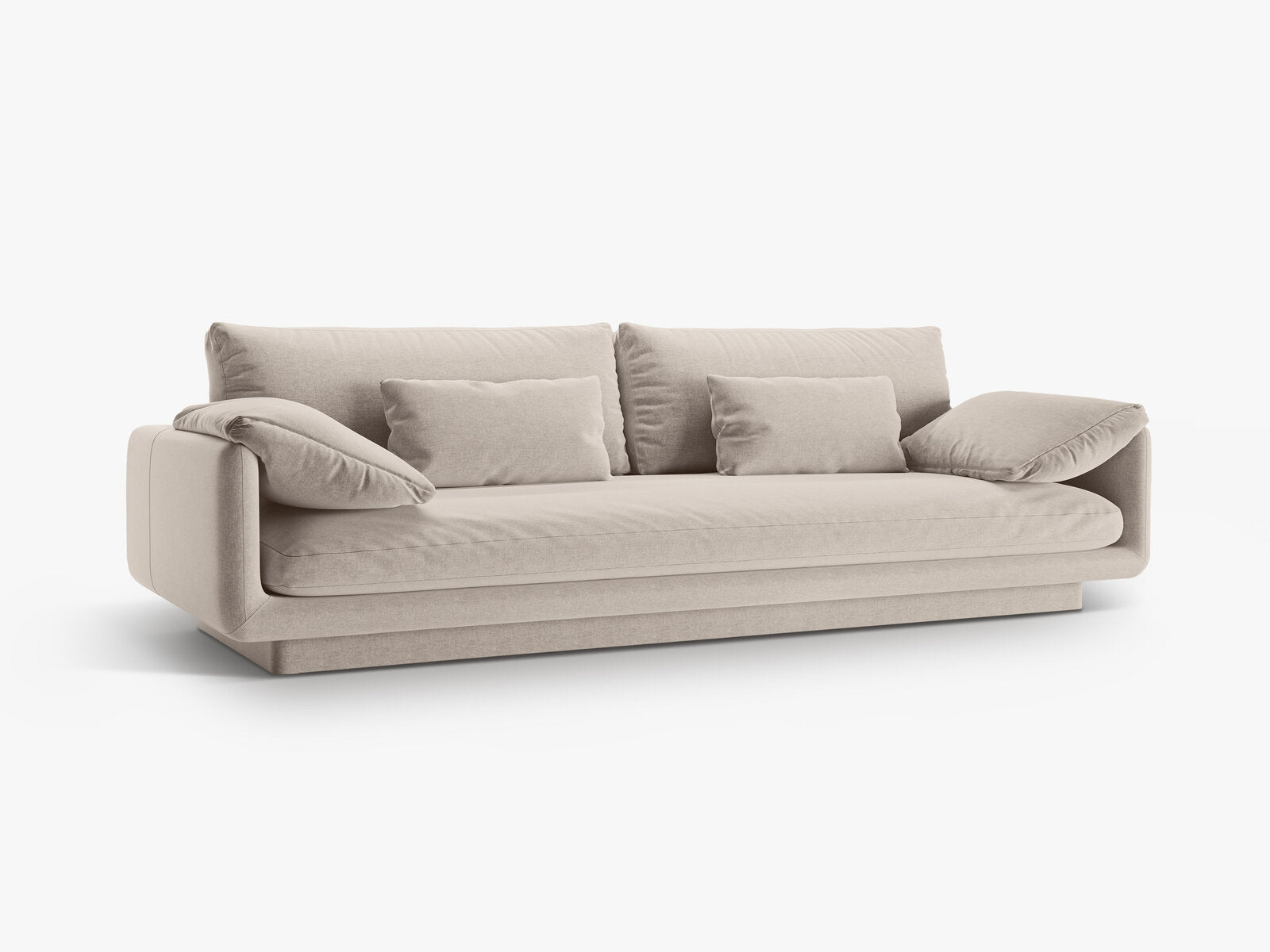 Micadoni Sofa Torino 4-Sitzer Strukturierter Stoff Helles Beige