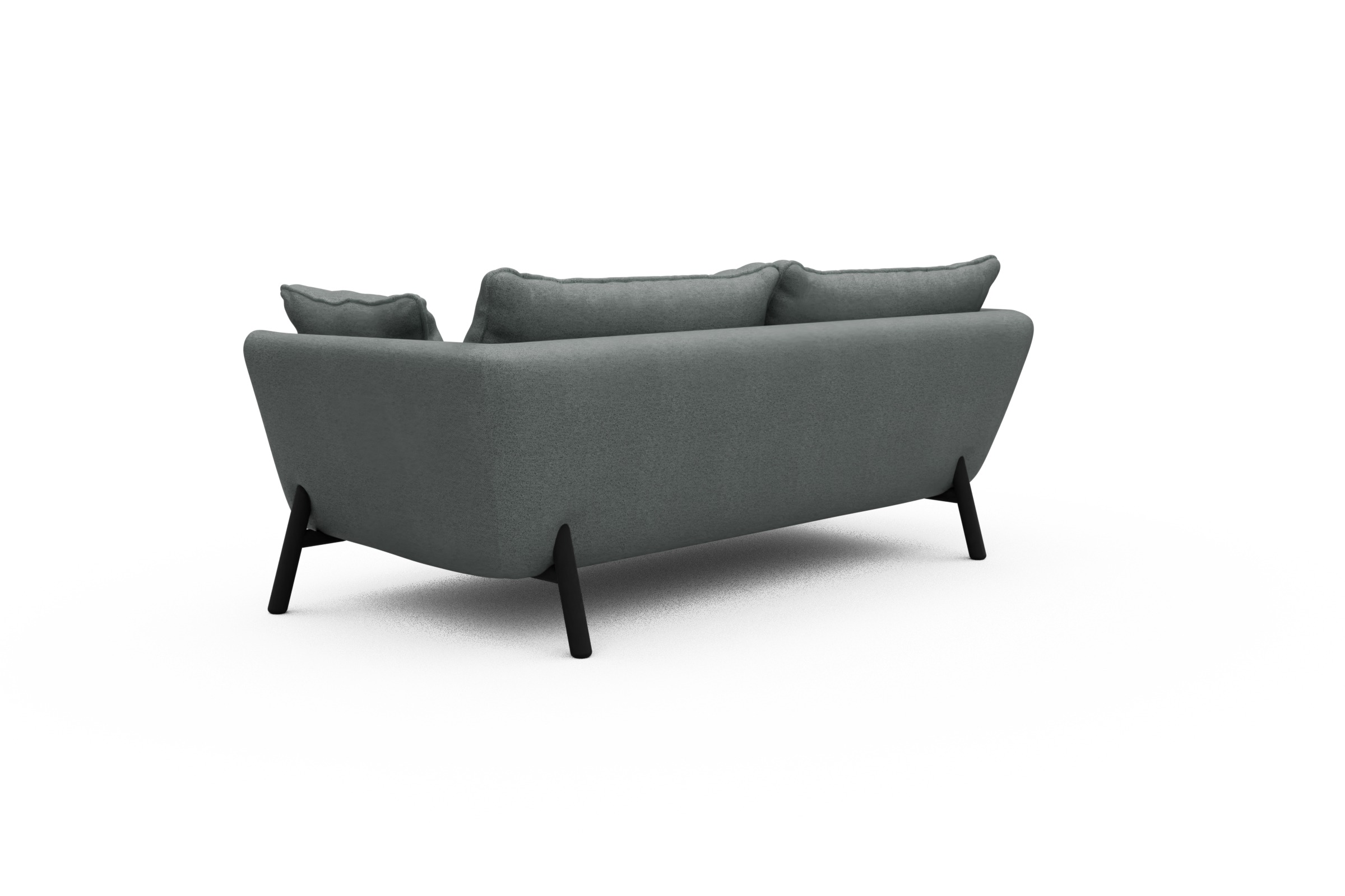 Sofa Emil PREMIUM 2-Sitzer Beinfarbe Eiche Schwarz Denari-Soft-Grey