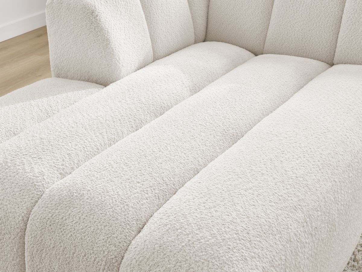 Bobochic Annecy Méridienne-Modul Bouclé-Stoff Weiß Ecke links