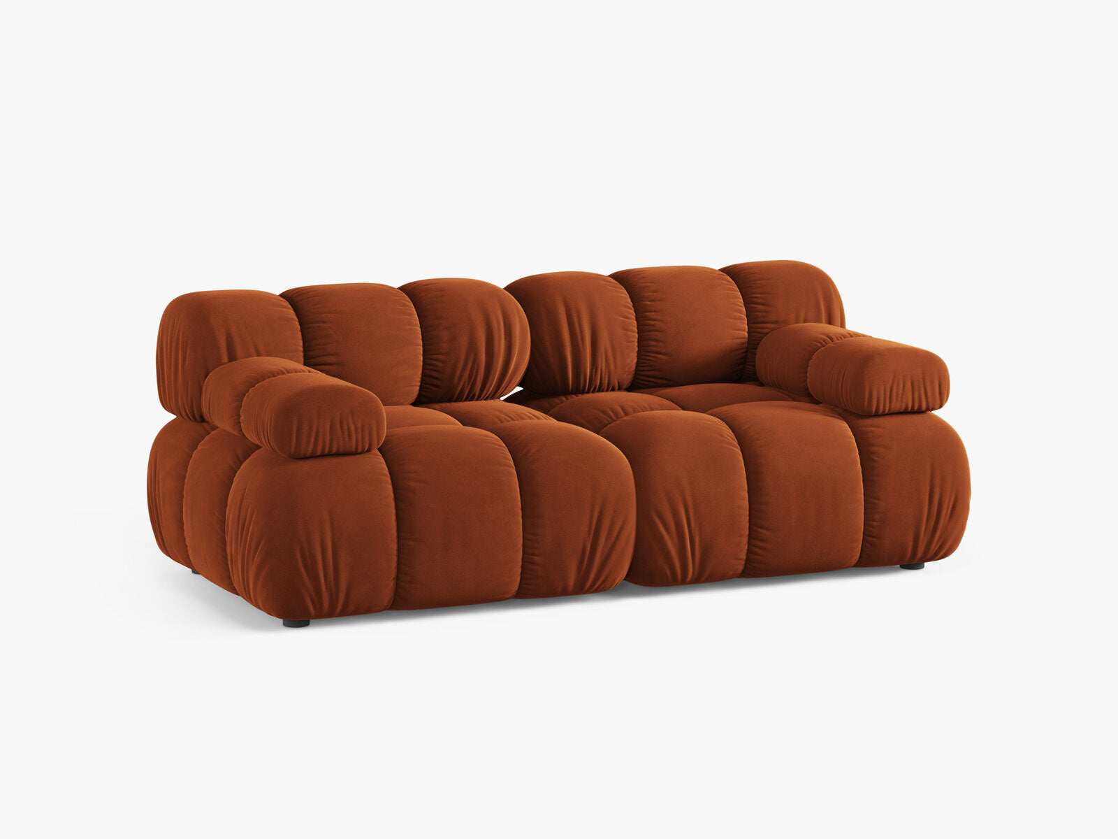 Micadoni Modulares Sofa Bellis 2-Sitzer Samt Bluvel Terrakotta