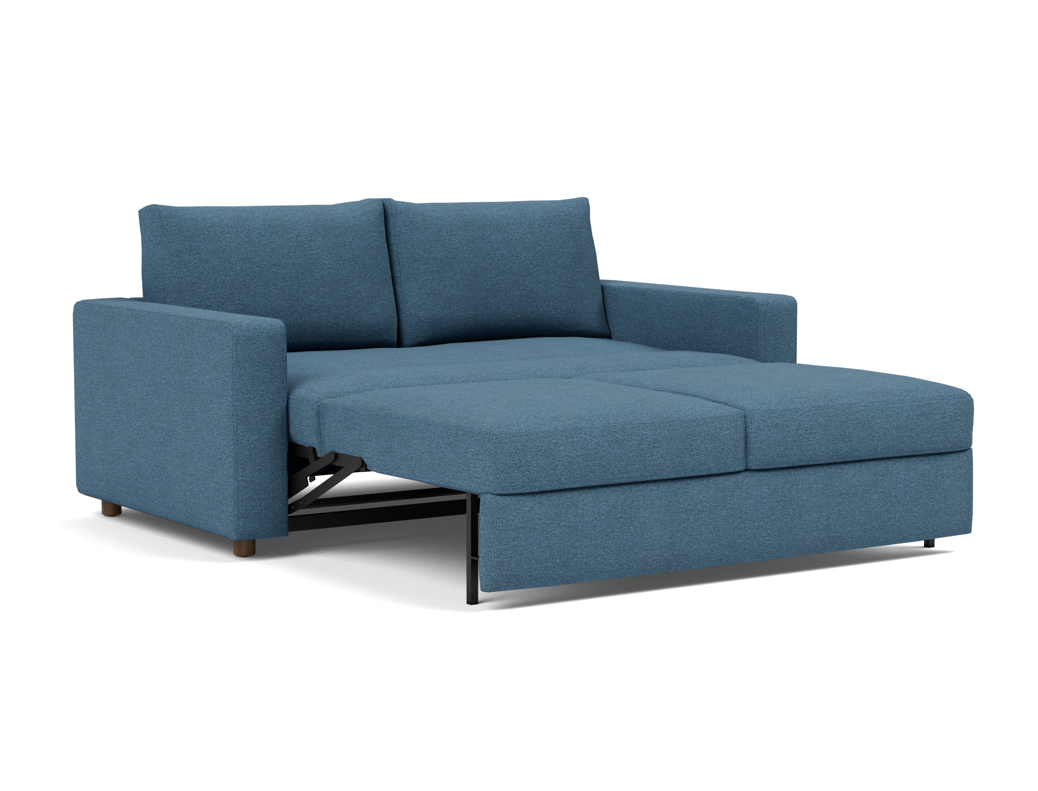 Schlafsofa Neah mit Standard-Armlehnen 160 Strukturierter Stoff Weda 302-Weda-Blue