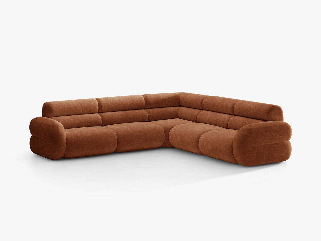 Micadoni Neo Modulares Ecksofa 7-Sitzer Chenille Golden Terrakotta