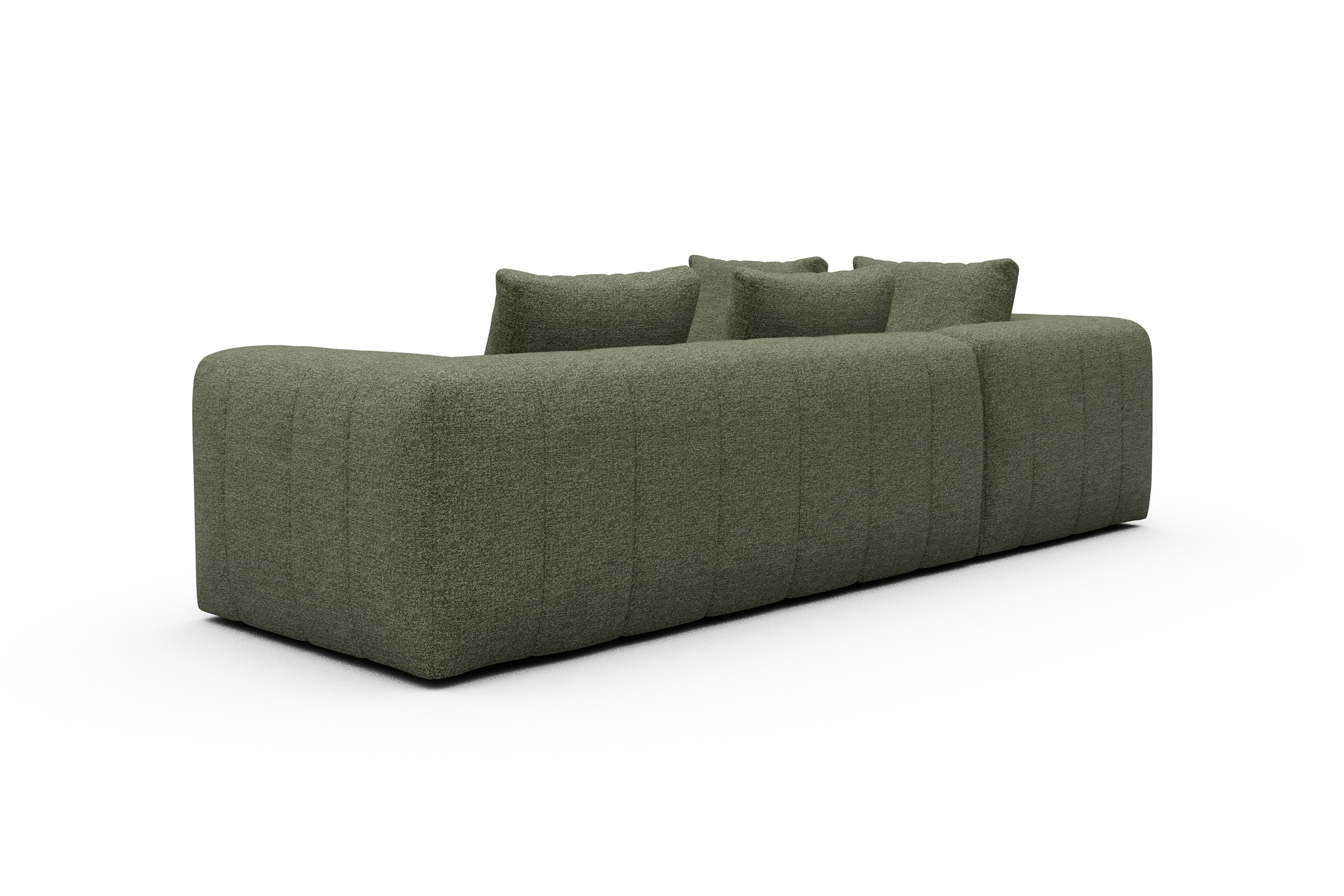 Ecksofa Hugo 2x 2,5-Sitzer Armlehne rechts Carreno-Vivid-Green