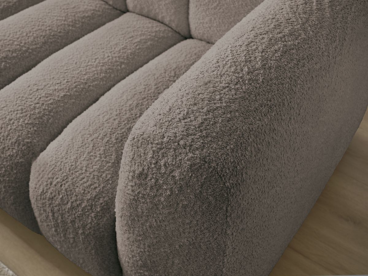Bobochic Talia Ecksofa Bouclé-Stoff Braun Ecke links
