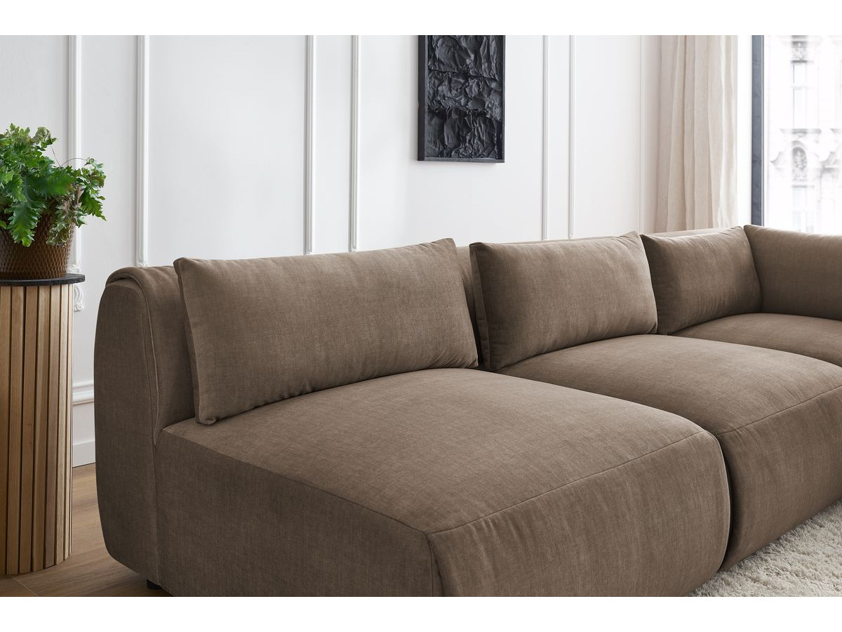 Bobochic Jeanne Ecksofa 299 × 299 cm Samt Taupe