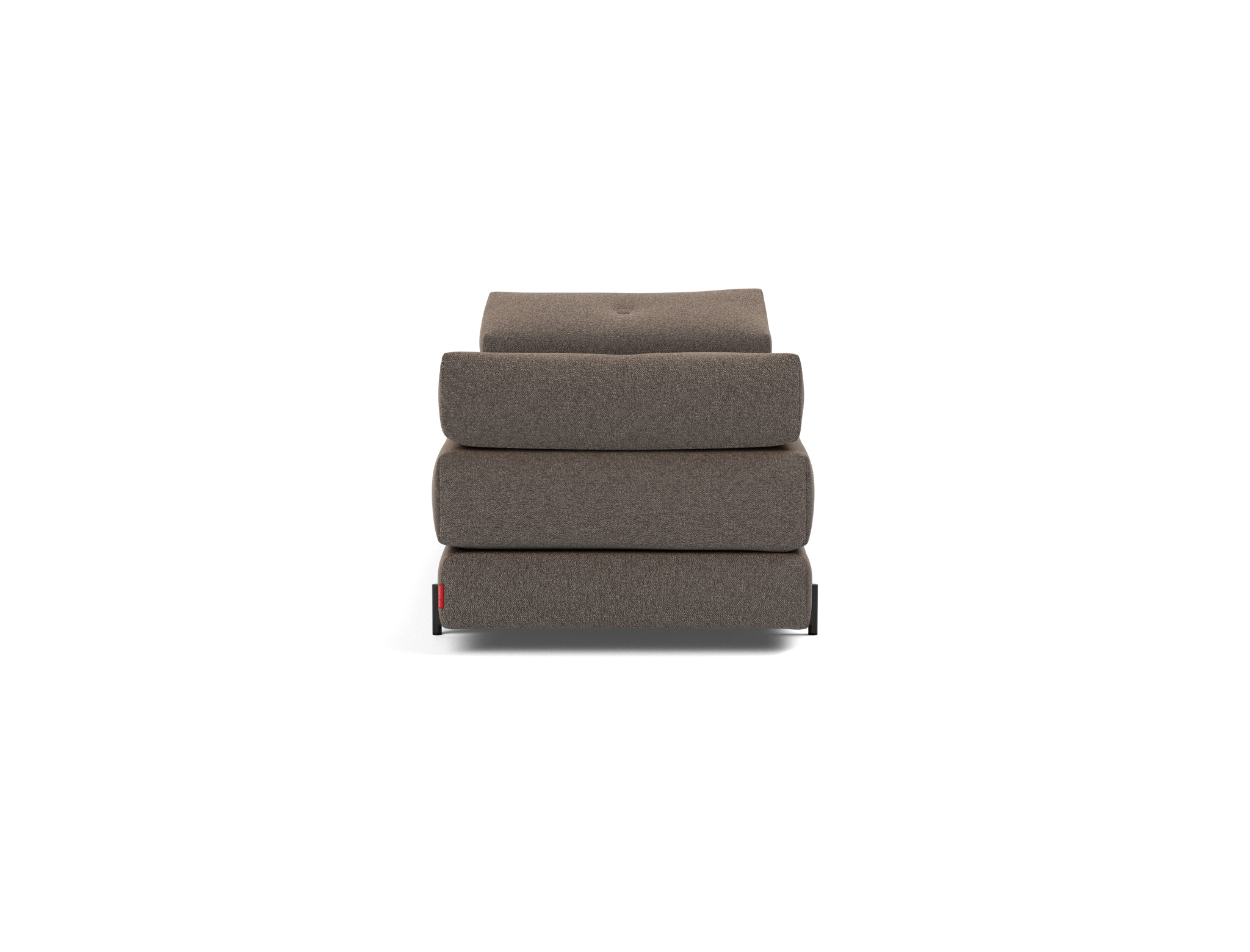 Tagesbett Sigmund Boucle Skandi 530-Taupe Beine Indu schwarz