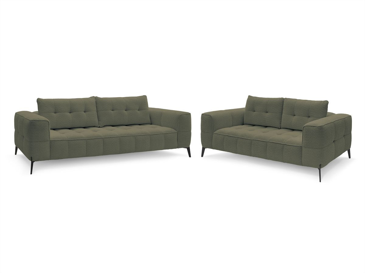 Bobochic Anis Sofa 5-Sitzer Bouclé-Stoff Grün