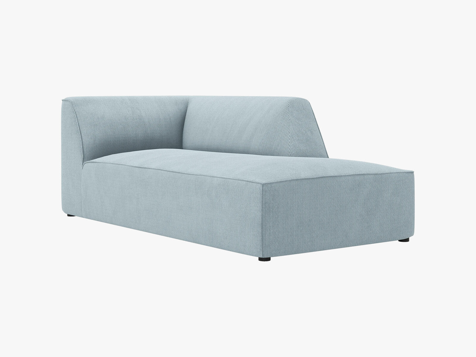 Micadoni Recamiere Ruby 1-Sitzer Rechts Kord Scala Hellblau