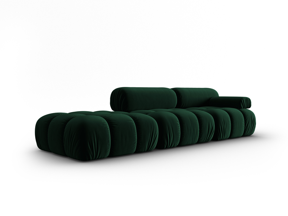 Cosmopolitan Design Modulares Sofa Cortina 4-Sitzer Samt Bluvel Flaschengrün Rechts