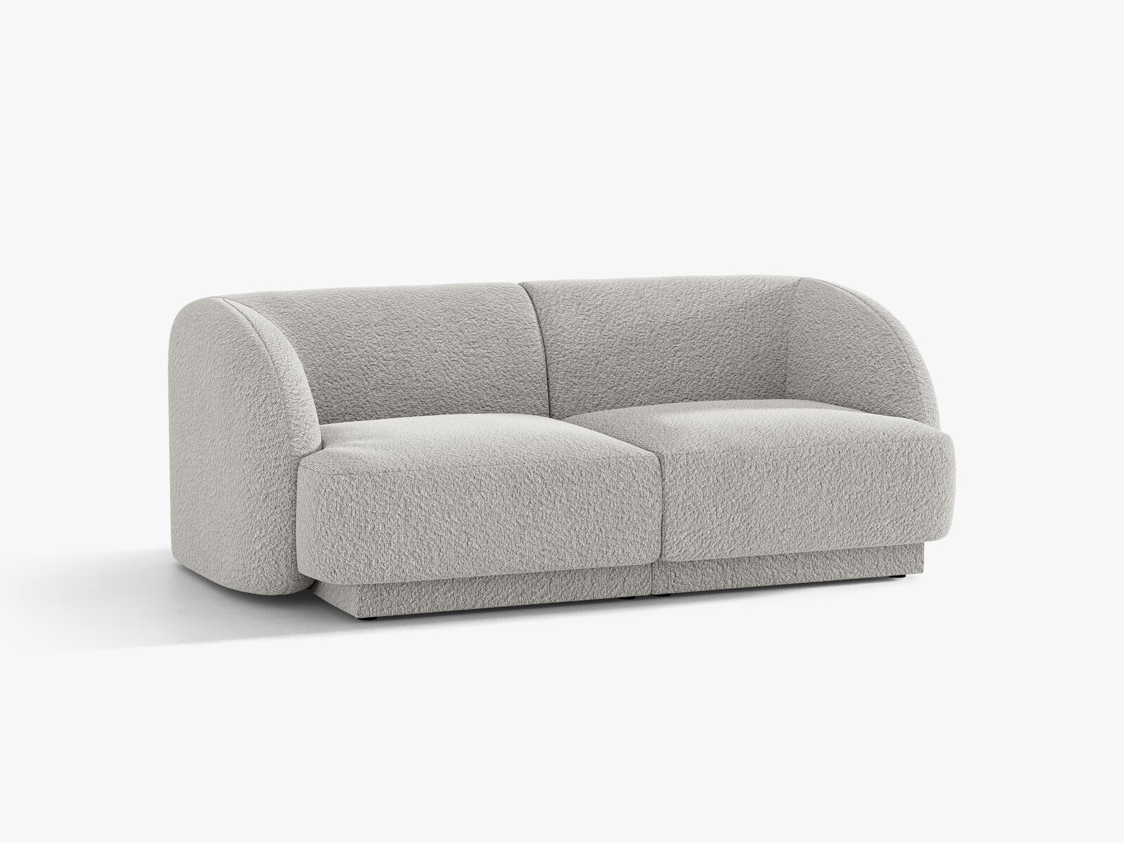 Micadoni Sofa Miley 2-Sitzer Boucle Baloo Hellgrau