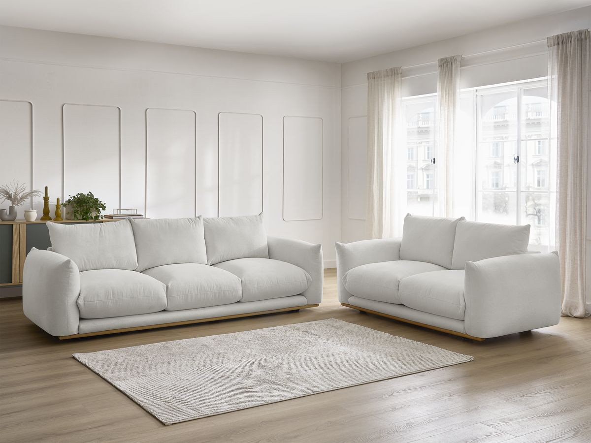 Bobochic Ernest Sofa 5-Sitzer Stoff Hellgrau