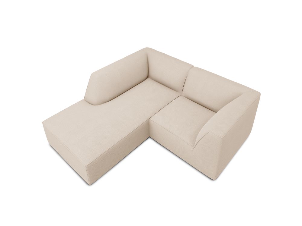 Cosmopolitan Design Ecksofa Siena 3-Sitzer Strukturierter Stoff Ottawa Beige Links