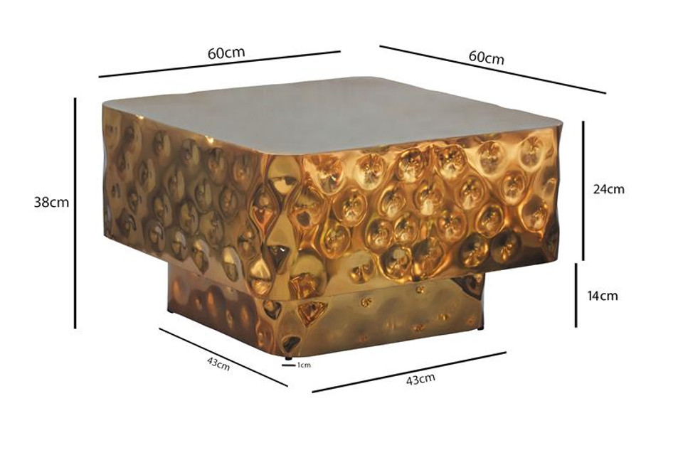 Couchtisch Lister Aluminium Gold 60 × 60 × 38 cm