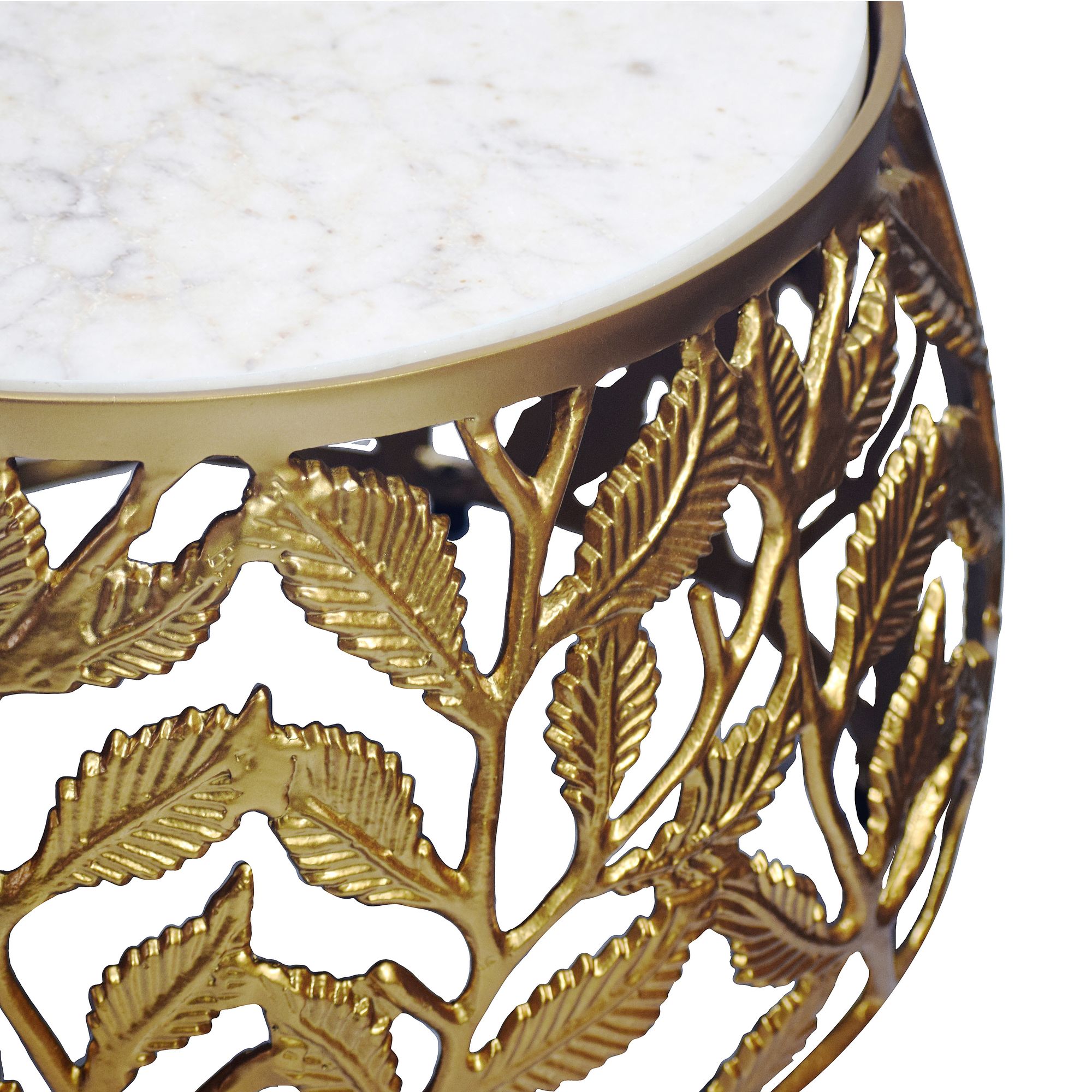Satztisch 2er-Set Nedenes Marmor Gold Ø 60 cm