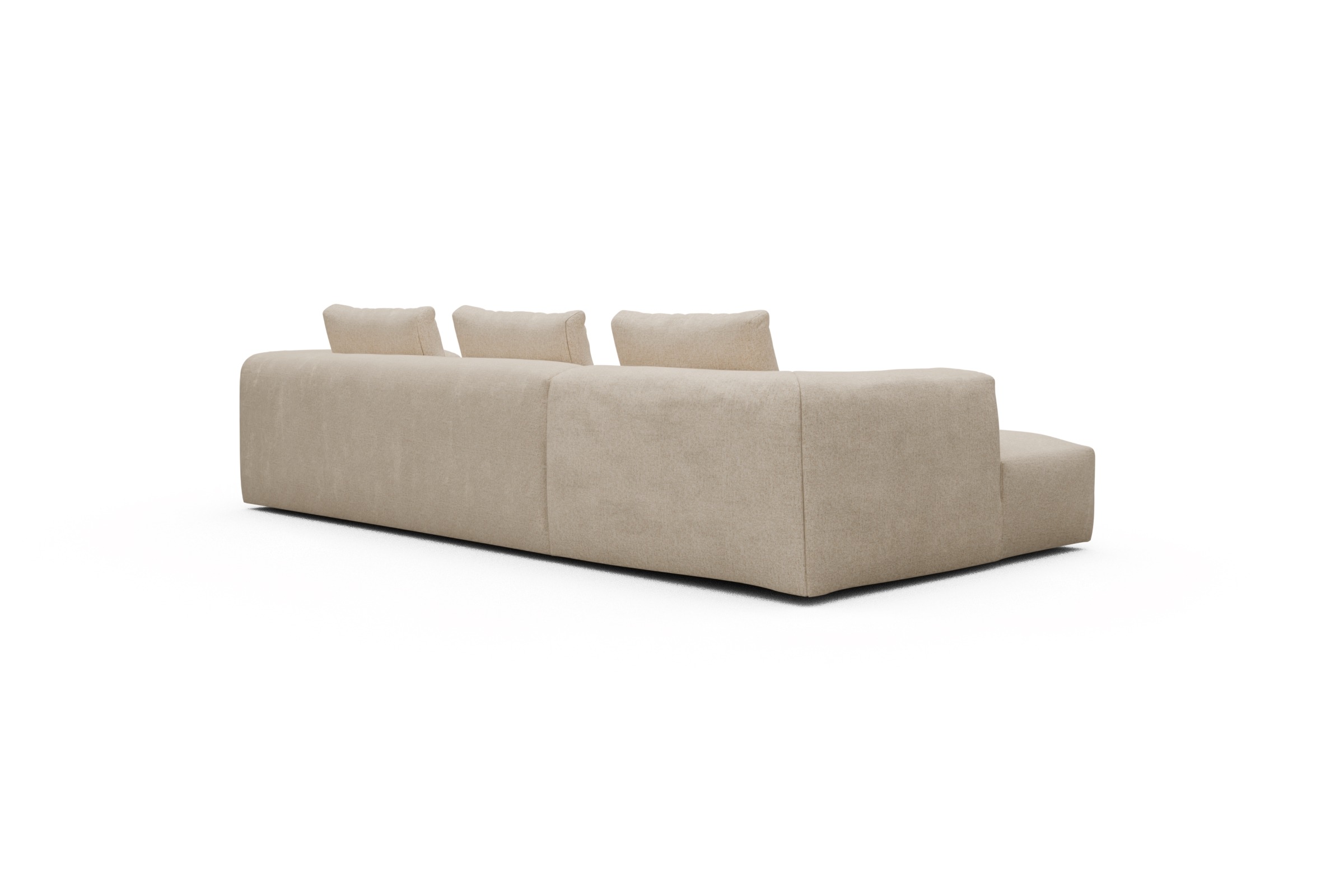 Ecksofa Fred Chaiselongue links mit 2,5-Sitzer Casone-Natural-Beige
