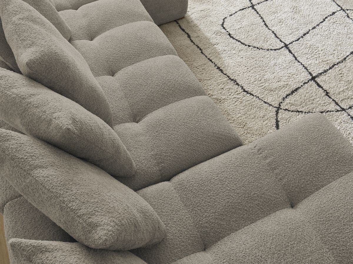 Bobochic Anakin Wohnlandschaft, 10 Kissen Bouclé-Stoff Taupe