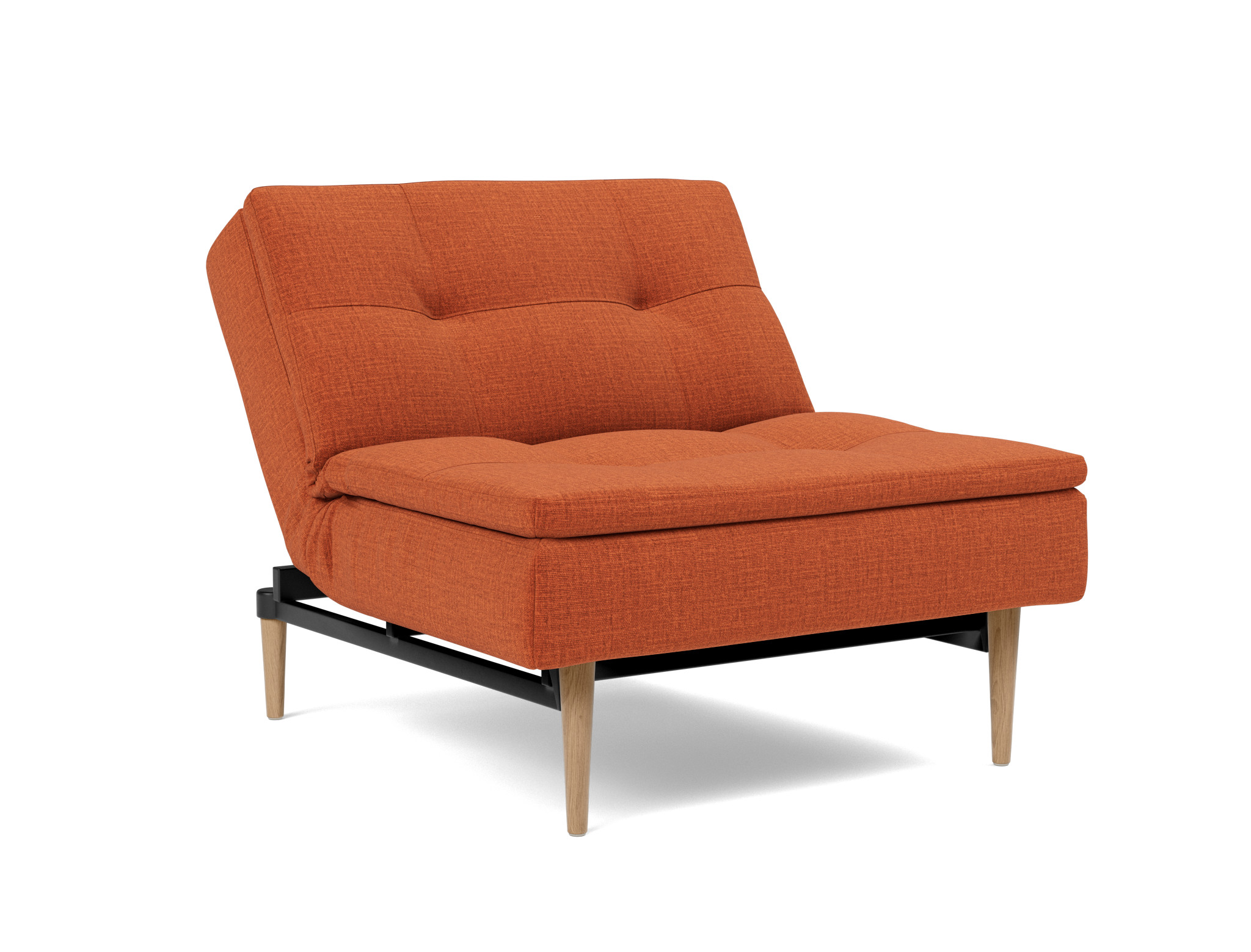 Sessel Dublexo Chenille Esina 412-Rust-Orange Beine Styletto Eiche hell