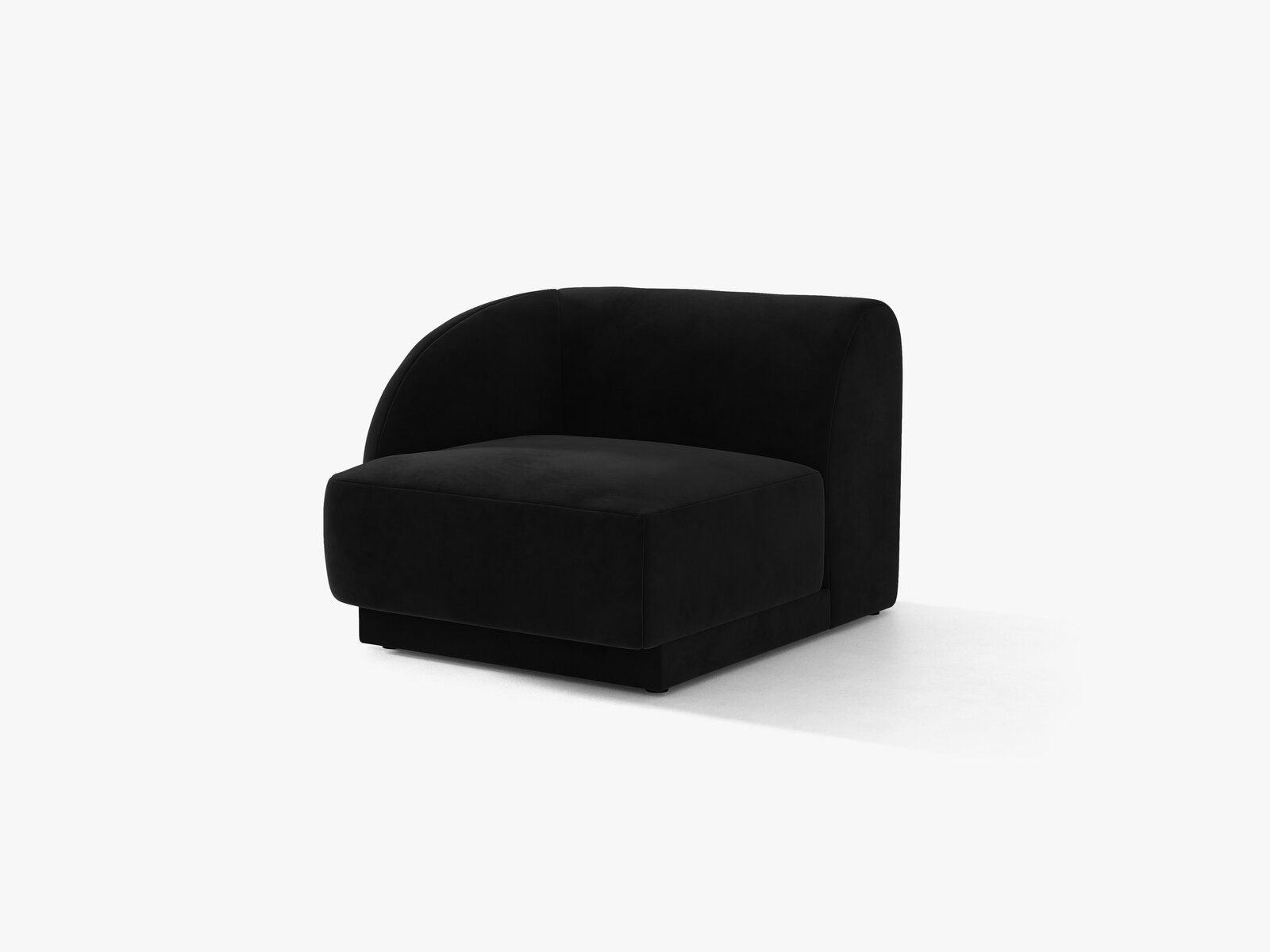 Micadoni Eckmodul Miley 1-Sitzer Links Samt Bluvel Schwarz