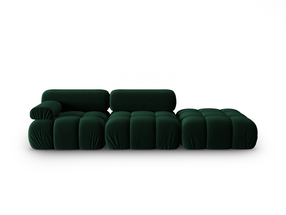 Cosmopolitan Design Modulares Sofa Cortina 4-Sitzer Samt Bluvel Flaschengrün Rechts