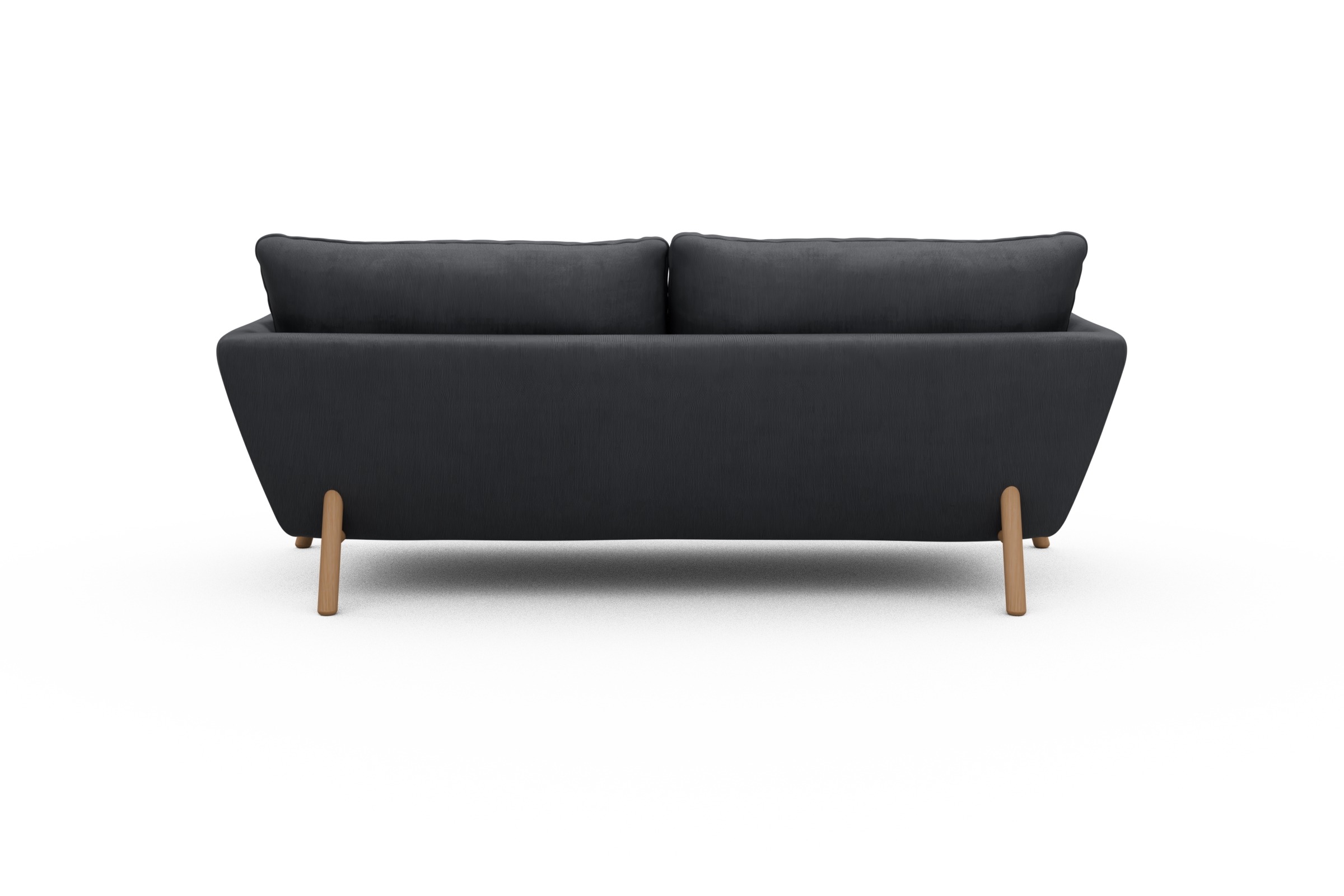 Sofa Emil 3-Sitzer Beinfarbe Eiche Natur Cordufine-Slate-Grey