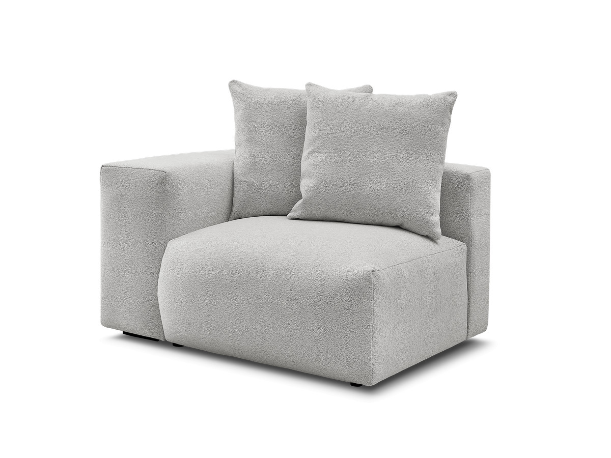 Bobochic Voltaire Sofamodul 1-Sitzer 130 × 100 cm Melange-Stoff Hellgrau Ecke links