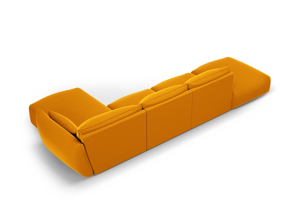 Cosmopolitan Design Ecksofa Matera 5-Sitzer offen Samt Salvador Gelb Rechts