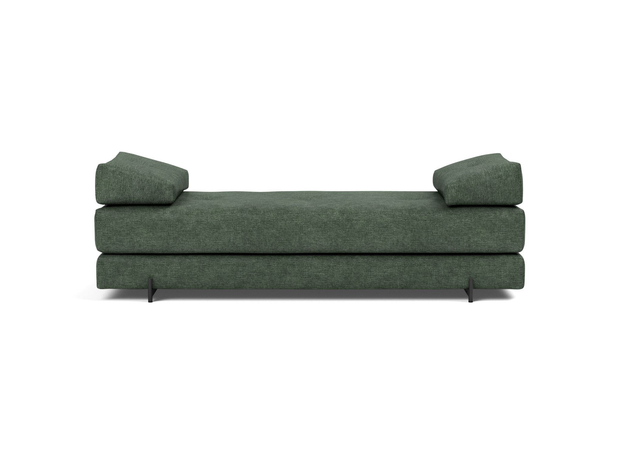 Tagesbett Sigmund Flachgewebe Avella 281-Pine-Green Beine Indu schwarz