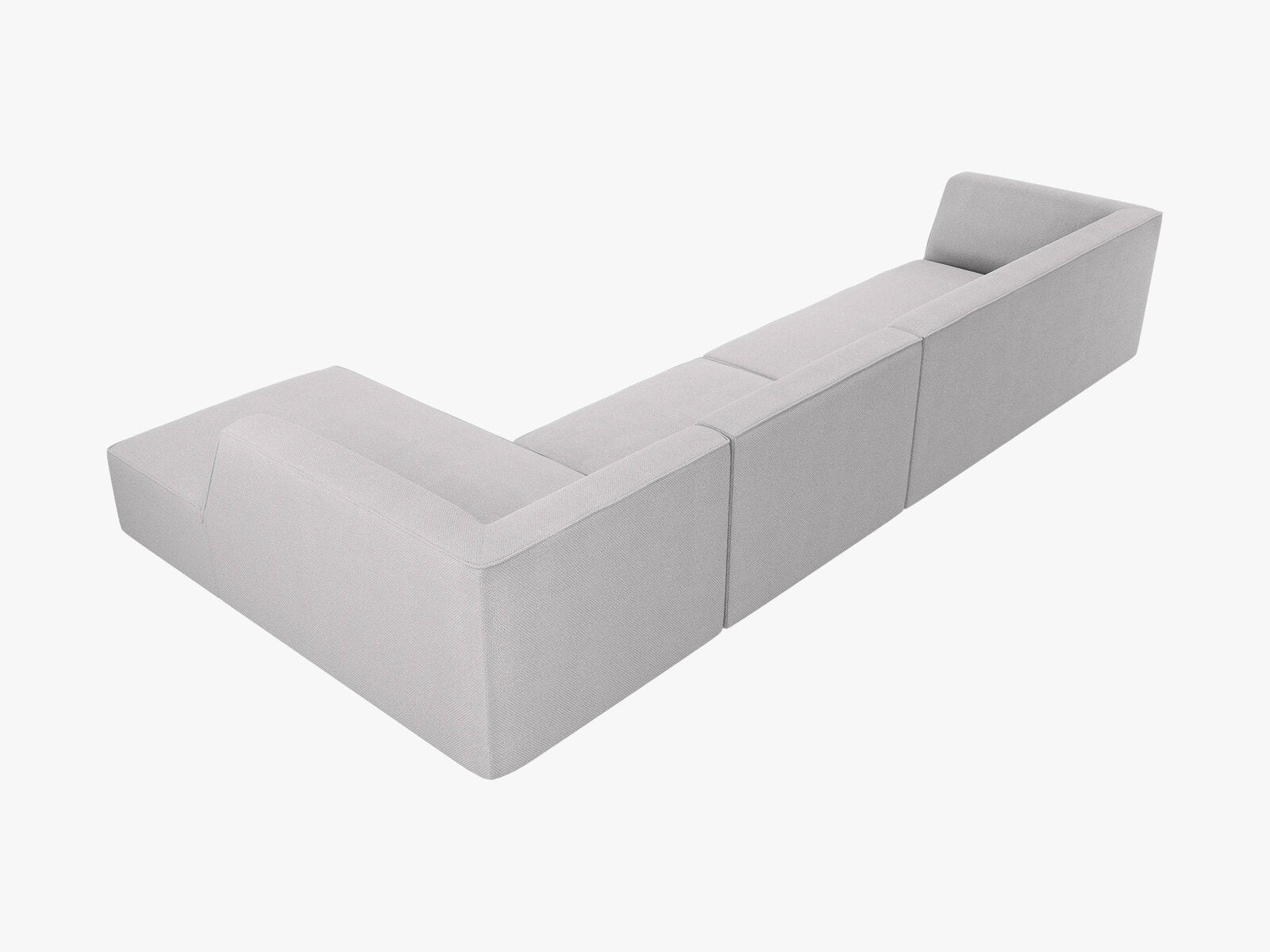 Micadoni Ecksofa Ruby 5-Sitzer Rechts Strukturierter Stoff Ottawa Hellgrau
