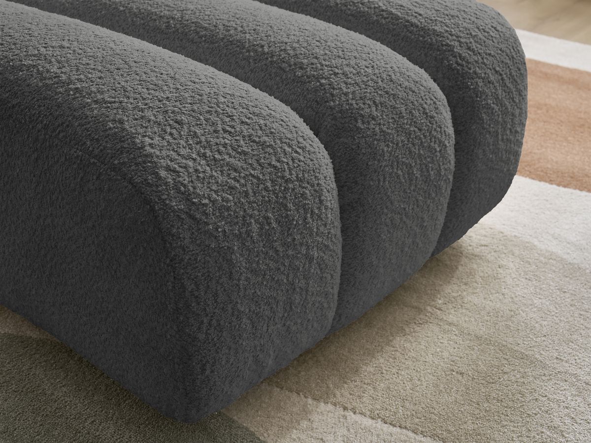 Bobochic Talia Pouf Bouclé-Stoff Dunkelgrau